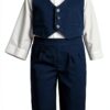 Baby Boys Tuxedo Suit Soft Breathable Formal Outfit 5pcs Set-3