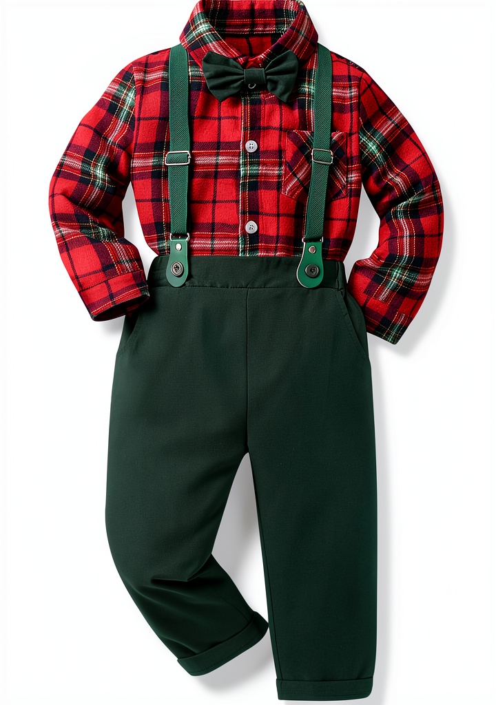 Baby boy wearing the vibrant blue suit with detachable bow tie at a wedding reception