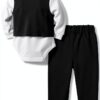 Juivesia Baby Boy Suit Cotton Formal Outfit 0-24 Months-1