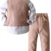 Kimocat Baby Boys Suit Cotton Oxford Gentleman Style Outfit-1
