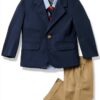 Nautica Baby Boys Suit Navy Khaki 4 Piece Vest Set-0