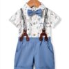 Baby Boy Suit Light Blue Bow Tie Outfit 0-18 Months-1