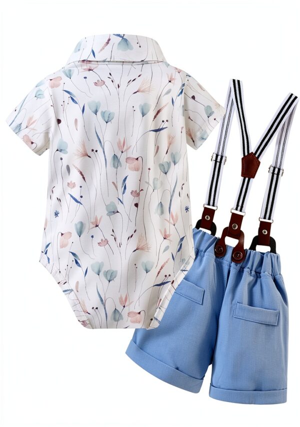 Baby Boy Suit Light Blue Bow Tie Outfit 0-18 Months-2