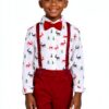 Toddler Boy Suit Soft Formal Outfit Burgundy Black White-2