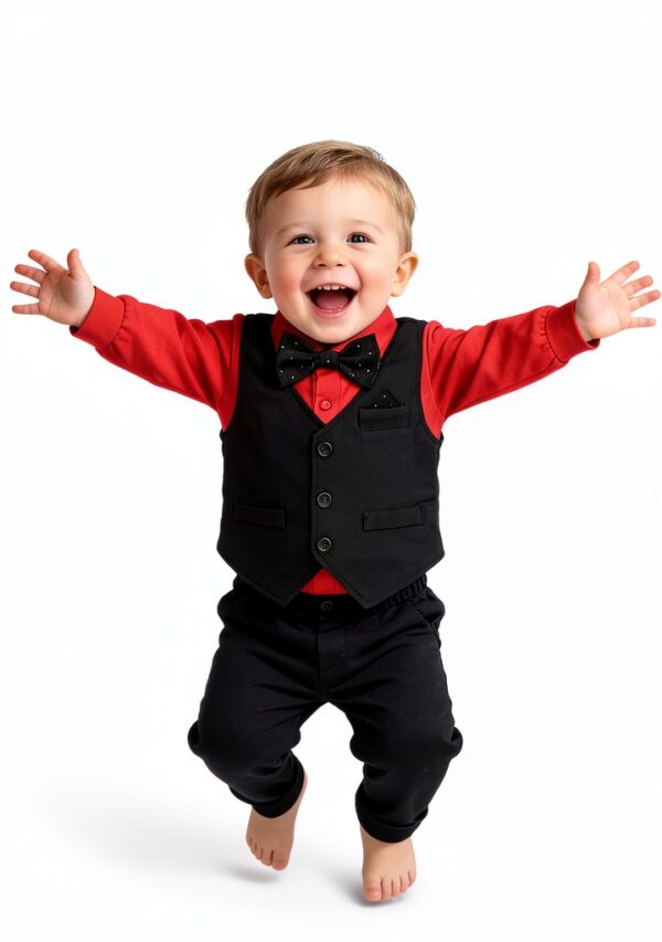 Baby Boys Suits Cotton Blend 3 Piece Tuxedo Formal Outfit-2