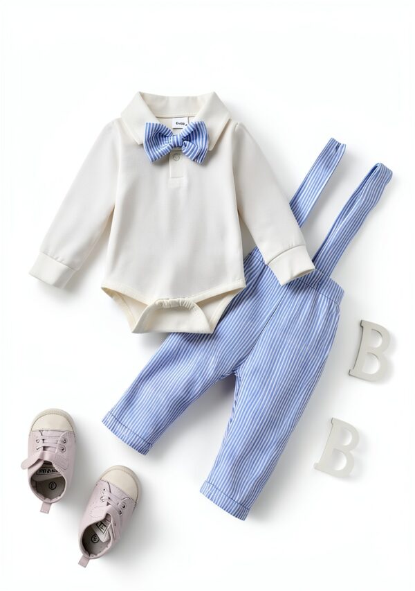 Baby Boy Suit Cotton Blend Romper Suspenders 0-18 Months-2