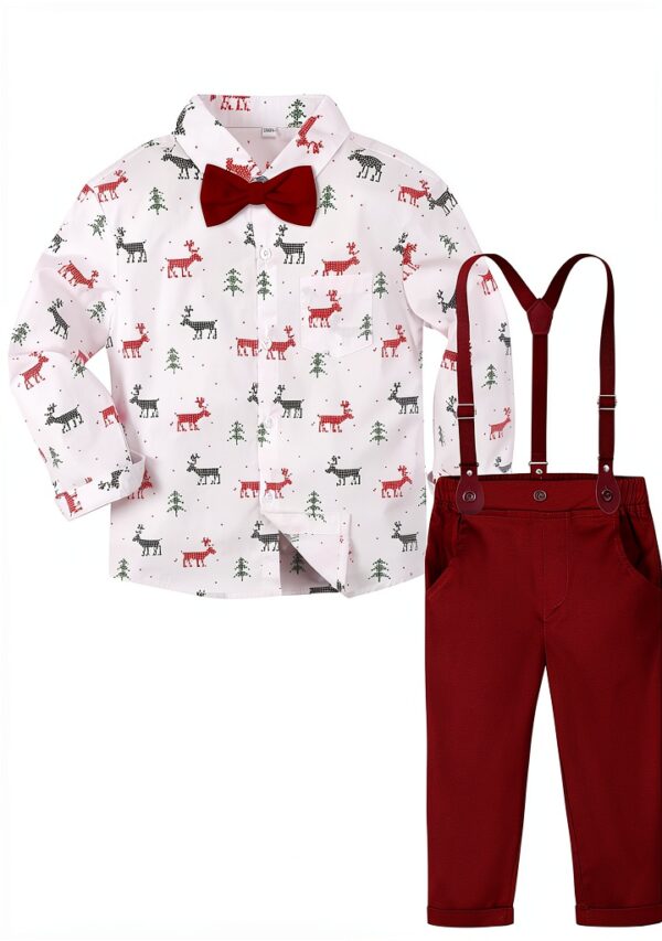 Toddler Boy Suit Soft Formal Outfit Burgundy Black White-0