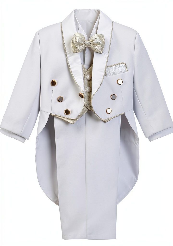 Dressy Daisy Boys Tuxedo Suit Set on toddler during wedding ceremony showing fit and details