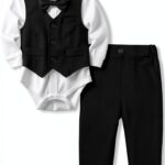 Juivesia Baby Boy Suit Cotton Formal Outfit 0-24 Months-0