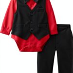 Baby Boys Suits Cotton Blend 3 Piece Tuxedo Formal Outfit-0