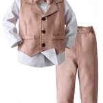 Kimocat Baby Boys Suit Cotton Oxford Gentleman Style Outfit-0