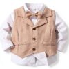 Kimocat Baby Boys Suit Cotton Oxford Gentleman Style Outfit-2