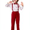Toddler Boy Suit Soft Formal Outfit Burgundy Black White-3