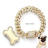 Gold Dog Collar Macuezu Metal Zirconia Small Pet Accessory-3