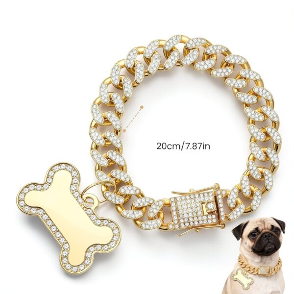 Gold Dog Collar Macuezu Metal Zirconia Small Pet Accessory-3