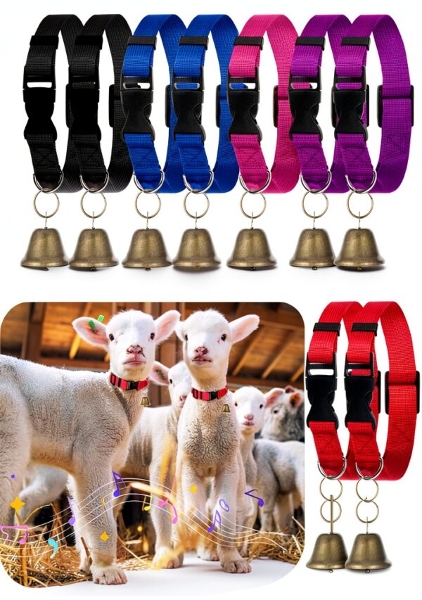 HOFURME Goat Collar Bell Adjustable Nylon Small Animal-0