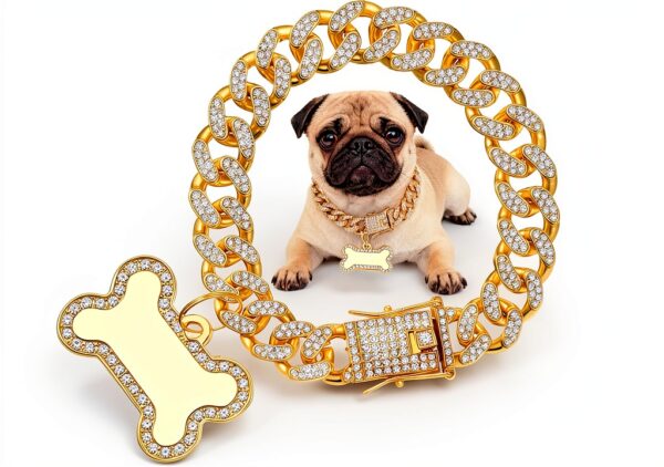 Gold Dog Collar Macuezu Metal Zirconia Small Pet Accessory-0