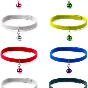 Jiebor Puppy Collar with Bells Soft Flannel Adjustable for-0