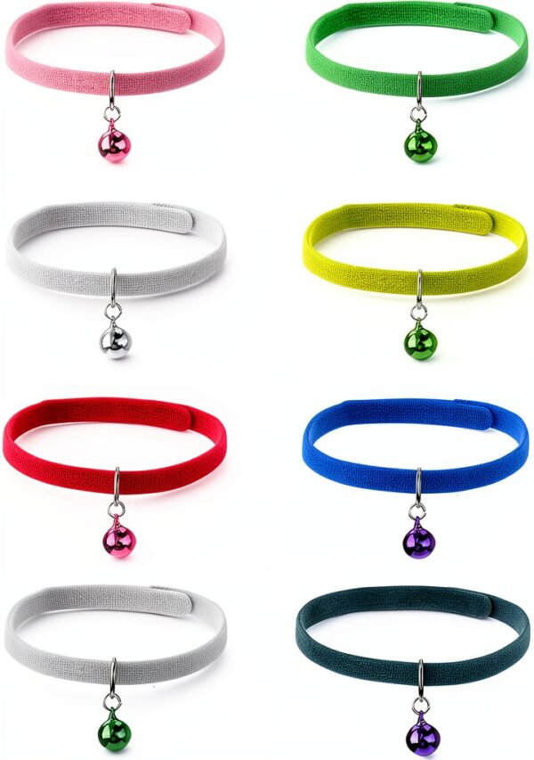 Jiebor Puppy Collar with Bells Soft Flannel Adjustable for-0