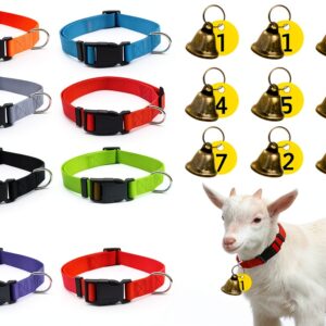 ETCYAOXIN Goat Collar Adjustable Nylon Bell Number Tag-0