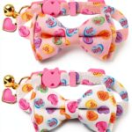 FYSUIMU Cat Collars Adjustable Pink White-0