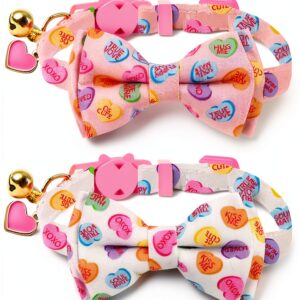 FYSUIMU Cat Collars Adjustable Pink White-0